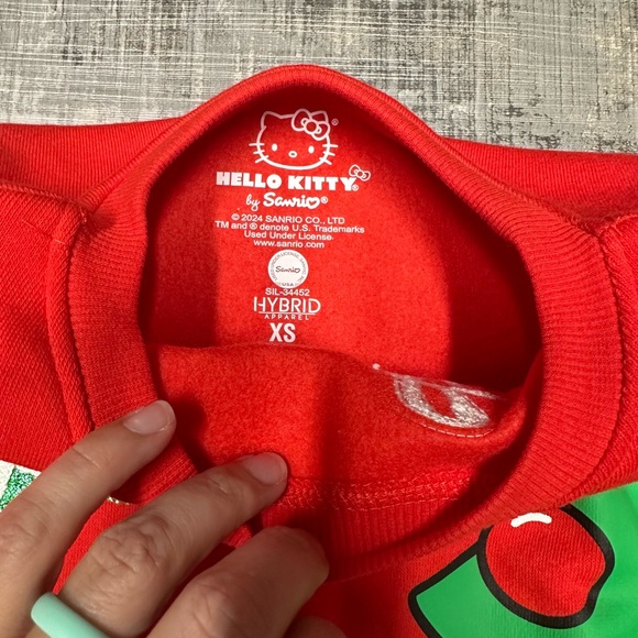 Hello Kitty Red and Green Holiday Sweatshirt NWOT - Picture 2 of 4
